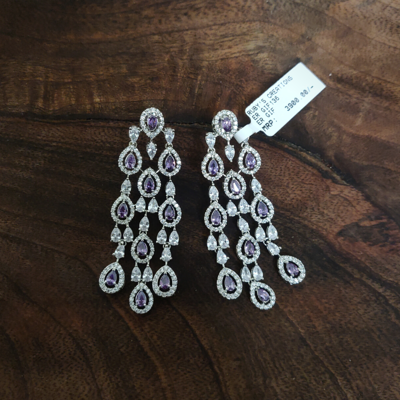 Amyra purple AD earrings