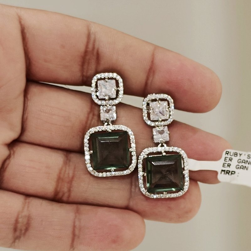 Hetal AD earrings with smoky stones