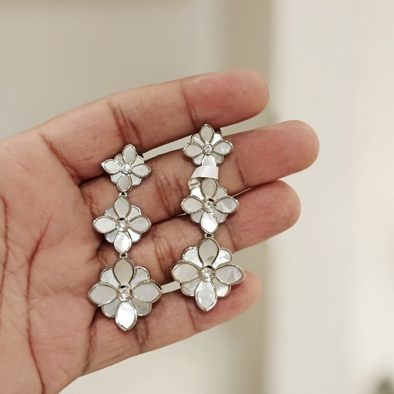 Pushpa mother of pearl earrings