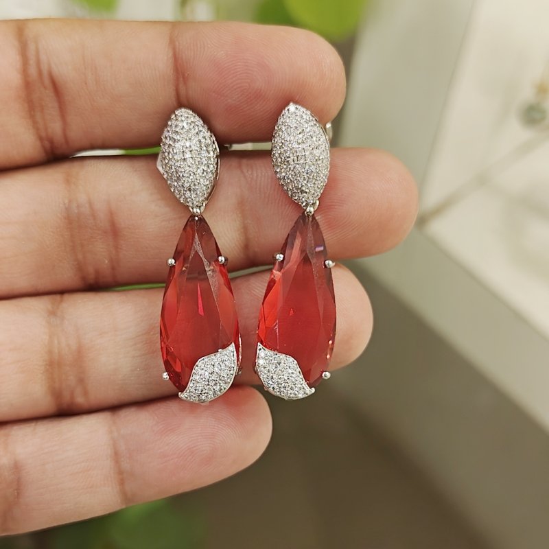 Isha ruby red earrings