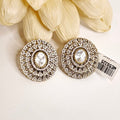 Navrang polki studs in antique finish