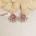 Aashi polki and CZ earrings in magenta