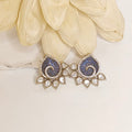 Aashi polki and CZ earrings in royal blue