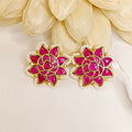 Devanshi paachi kundan sun studs in ruby red