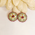 Revika polki studs in mint green enamel