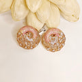 Mayura peacock polki studs in pink