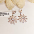 Reeva CZ cobweb studs in ivory enamel