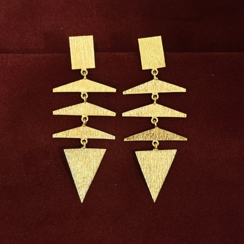 Navya gold-polished brass danglers