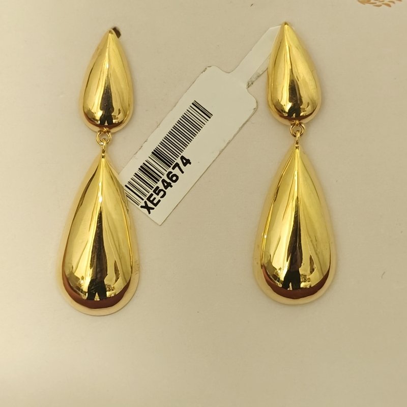 Neha gold-polished brass danglers