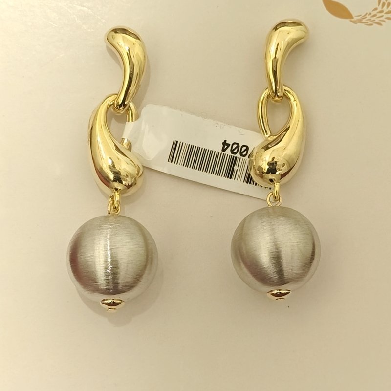 Oorja gold-polished brass danglers