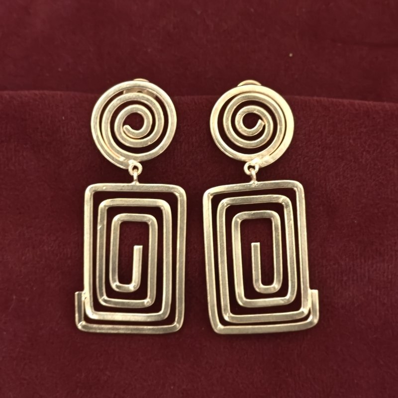 Maahi gold-polished brass danglers