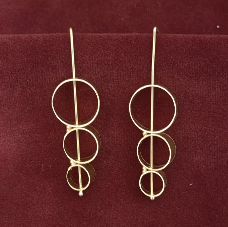 Lekha gold-polished brass danglers