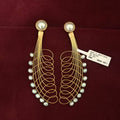 Mishka curled wire danglers with pearls