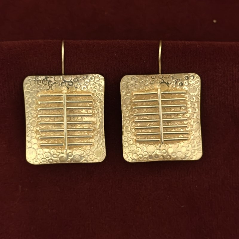 Nehal gold-polished brass danglers