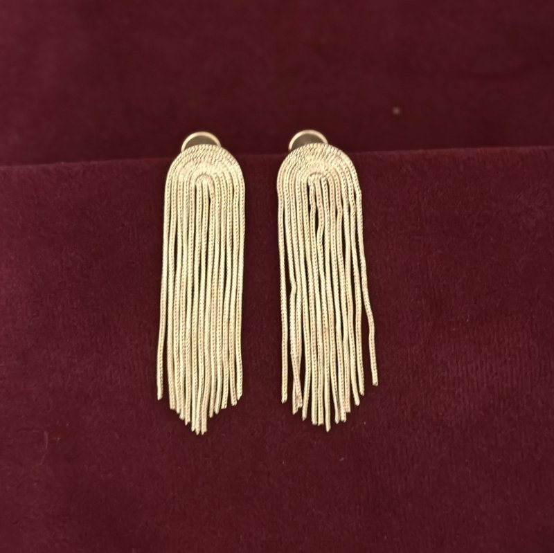 Chaitali gold-polished brass danglers