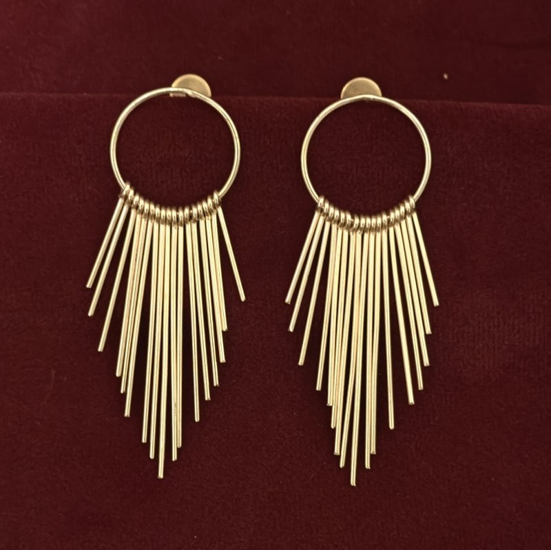 Alisha gold-polished brass danglers