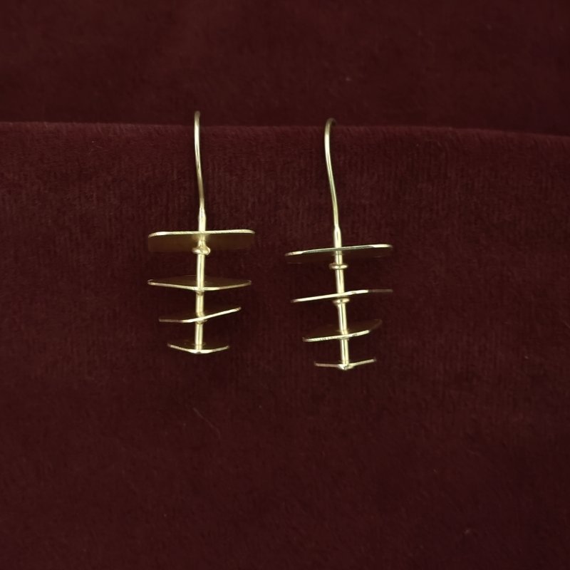 Kimaya gold-polished brass danglers