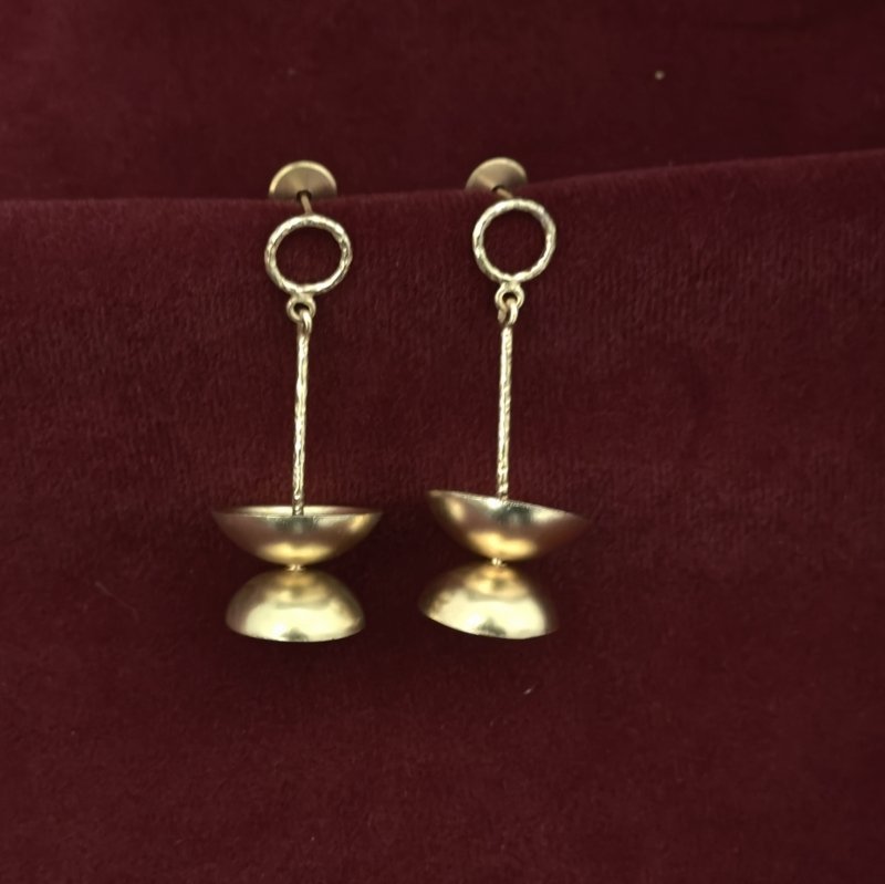 Lamha gold-polished brass danglers
