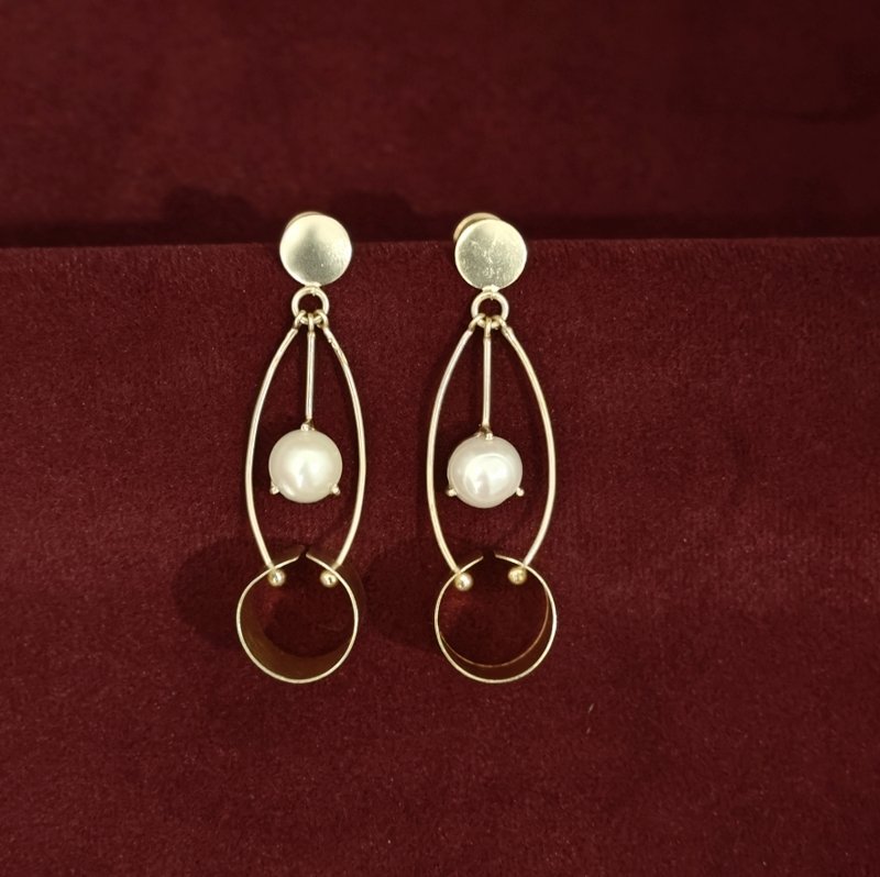 Riya gold-polished brass danglers