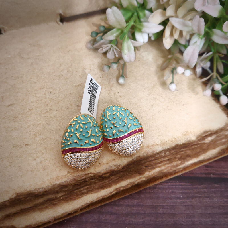Nisha ruby enamel studs