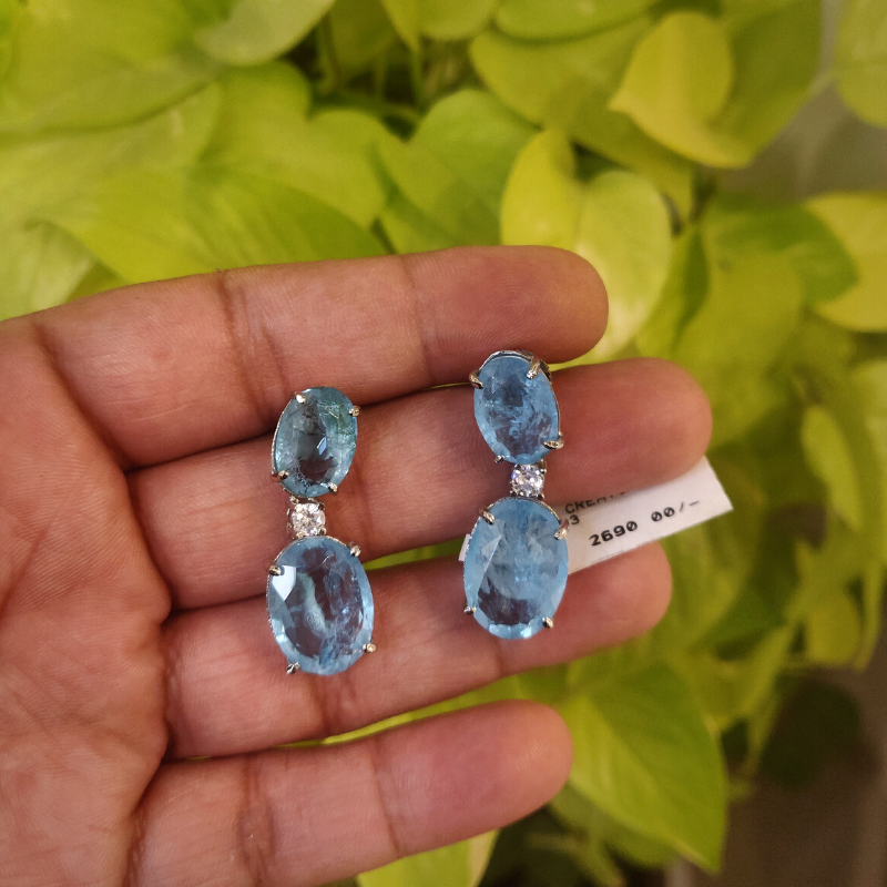 Suhana powder blue earrings detail