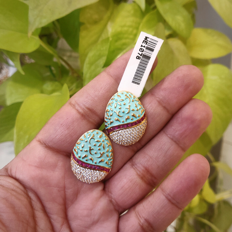 Nisha ruby enamel studs detail