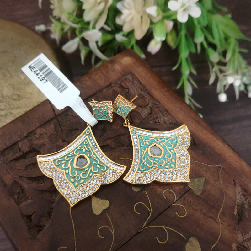 Vinaya mint green enamel earrings