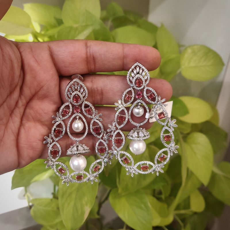 Hansika wine earrings detail