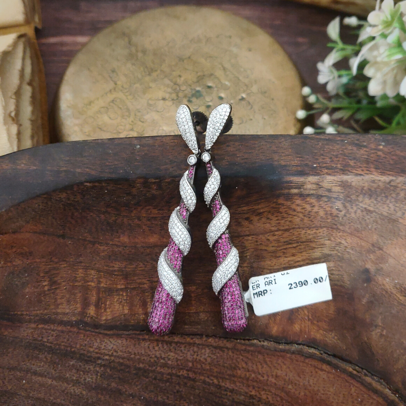 Nirvi AD spiral drop earrings