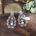 Hansika wine statement earrings