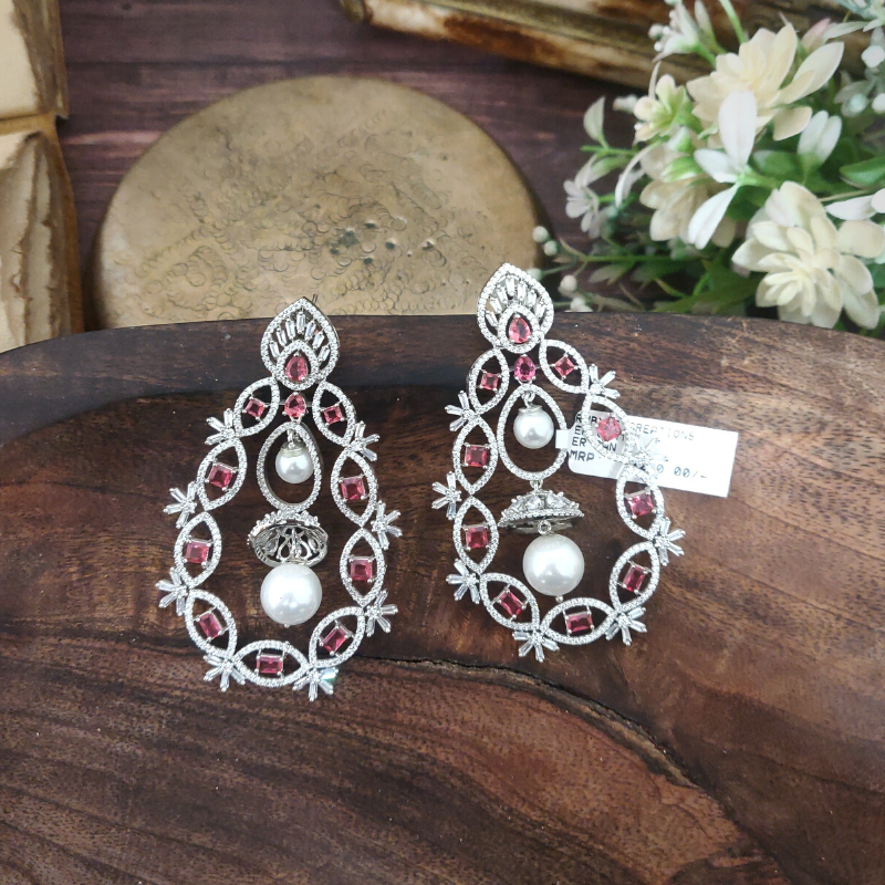Hansika wine statement earrings