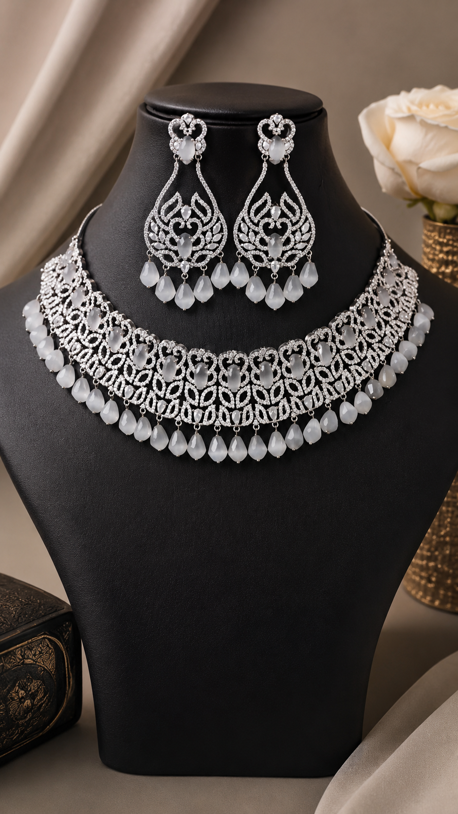 Sanaya Grey CZ Choker Set