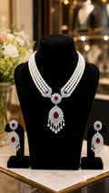 Rehana Pendant Set Ruby Red