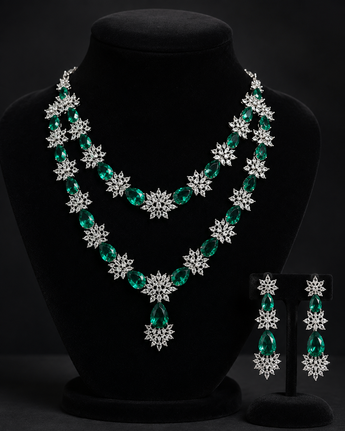 Kavya Mint Green Necklace Set