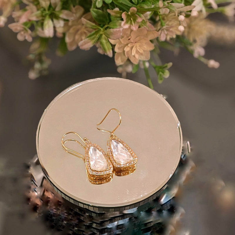 Aishwarya moissanite silver earrings detail