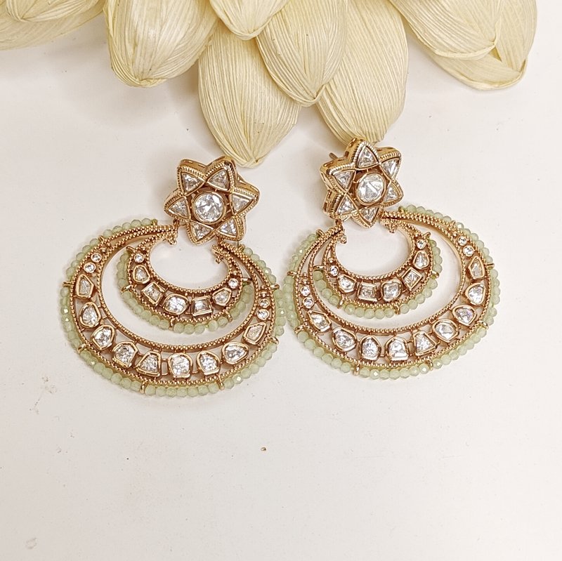 Mehrima polki chaandbali in mint green