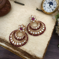 Mehrima polki chaandbali in maroon