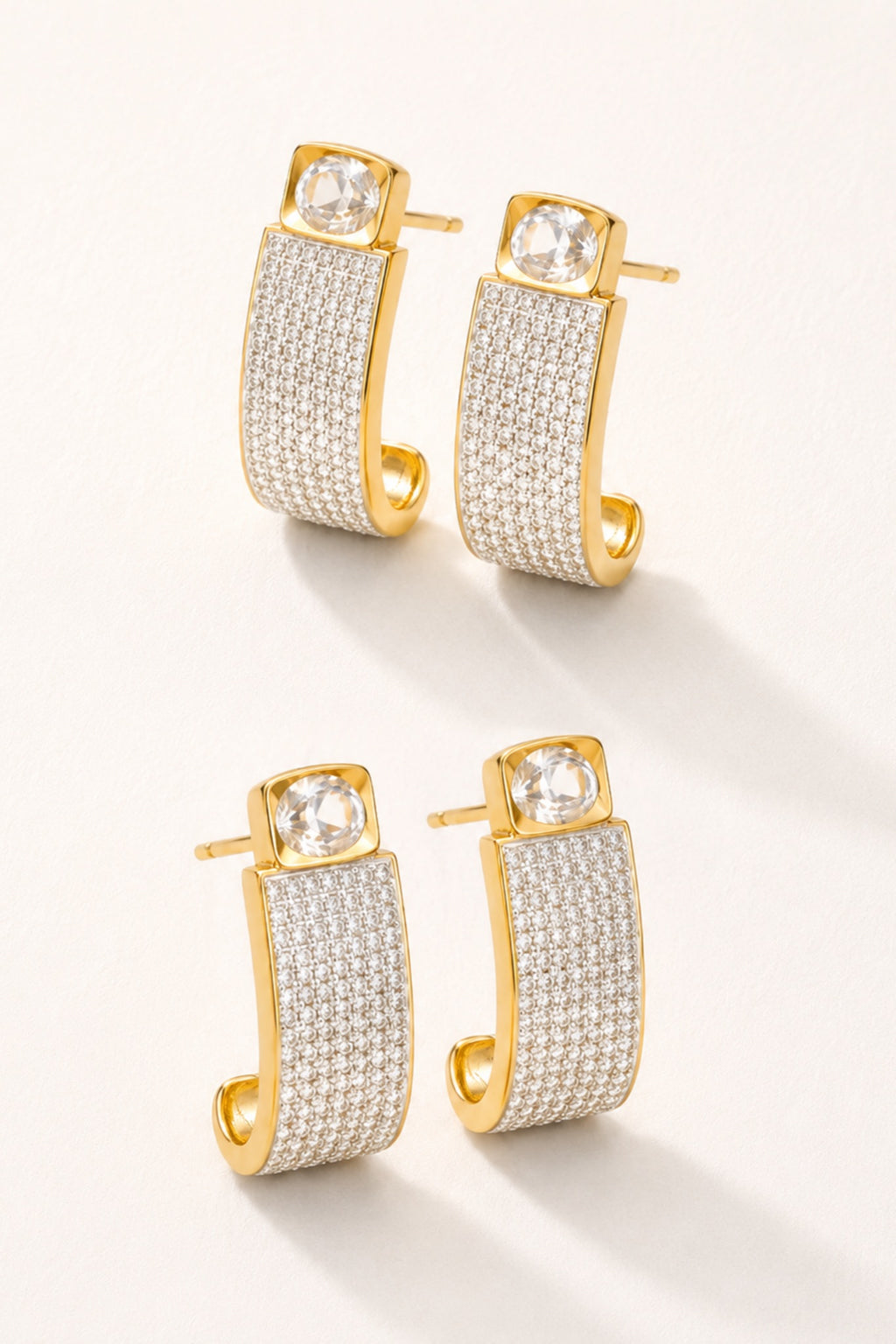Golden Collar matching huggie earrings
