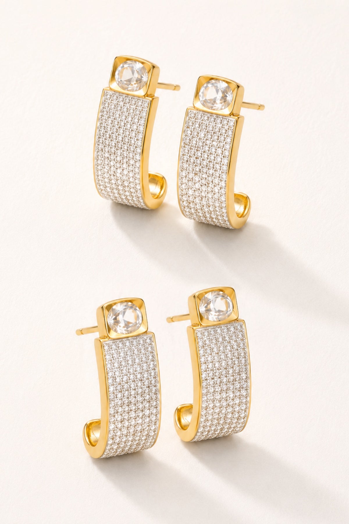 Golden Collar matching huggie earrings