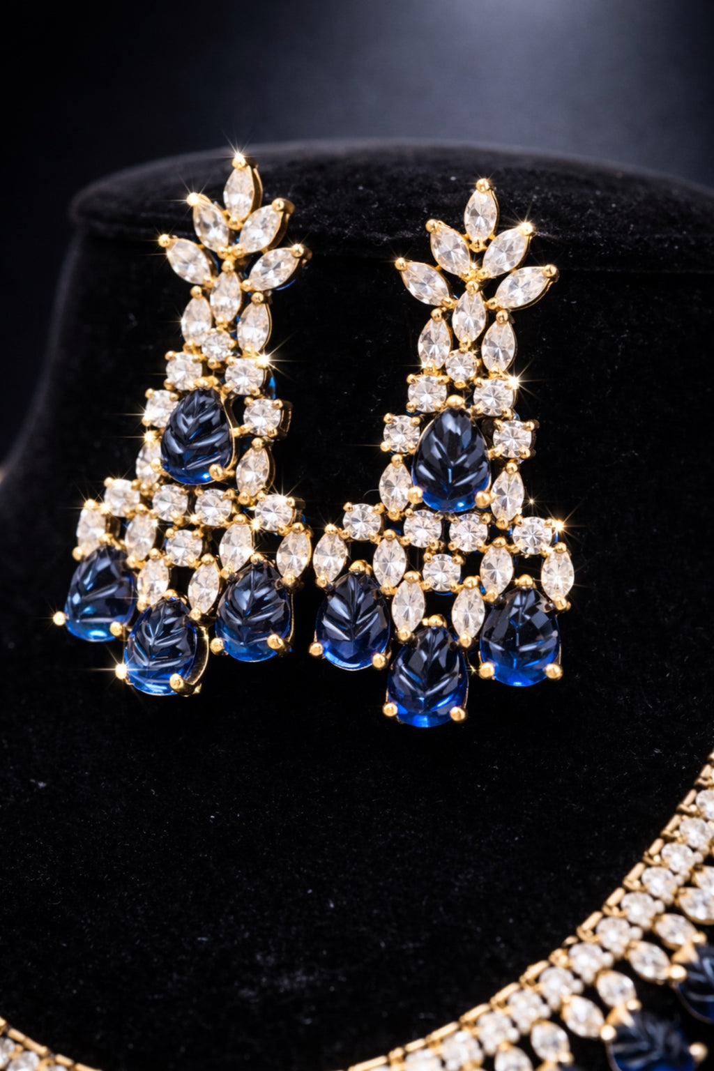 Sapphire Royal chandelier earrings