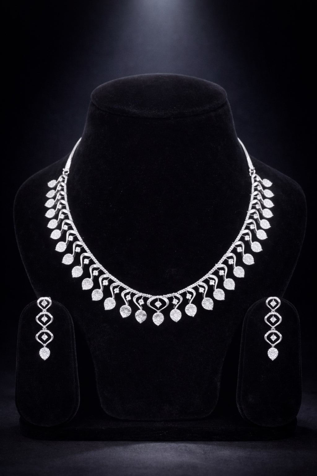 Glacier Leaf AD necklace set, alternate lighting