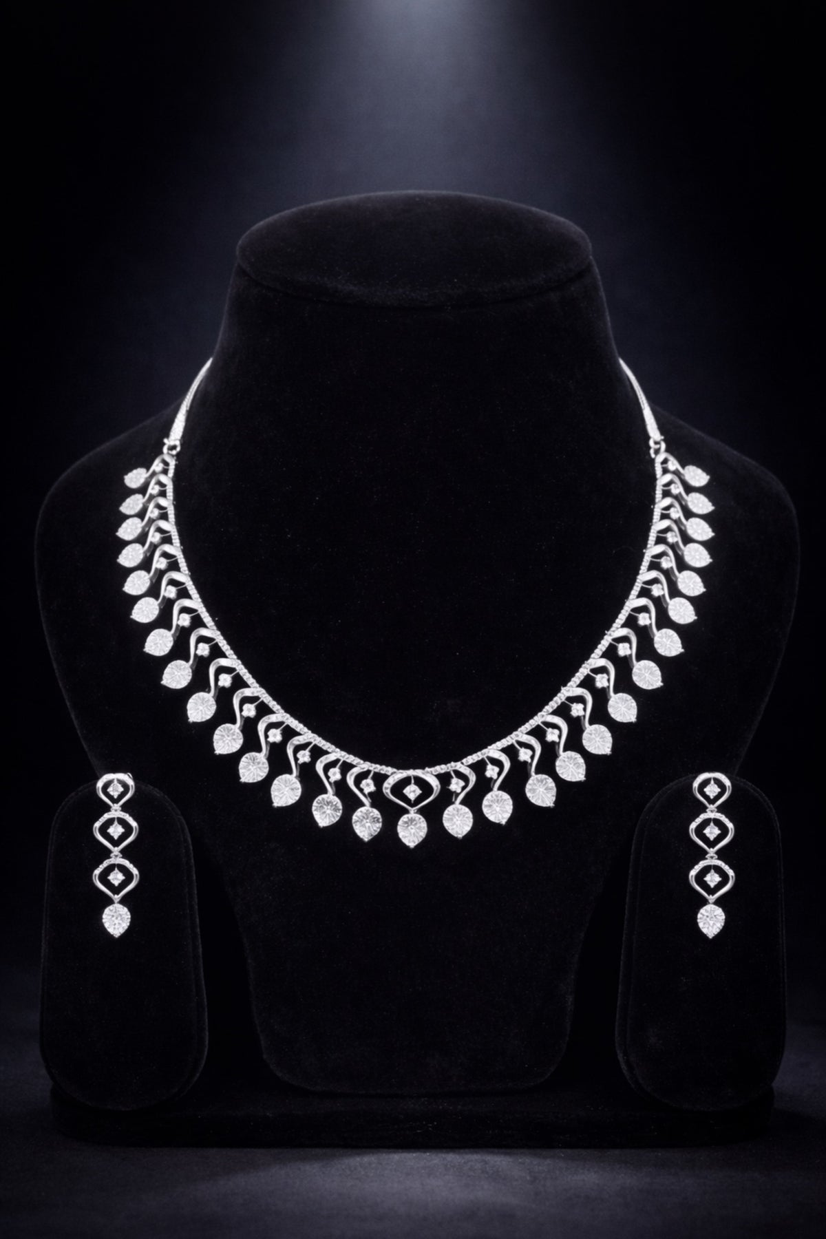 Glacier Leaf AD necklace set, alternate lighting