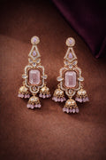 Quartz Royal AD jhumki earrings in lavender