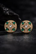 Pathway AD studs with emerald green stones