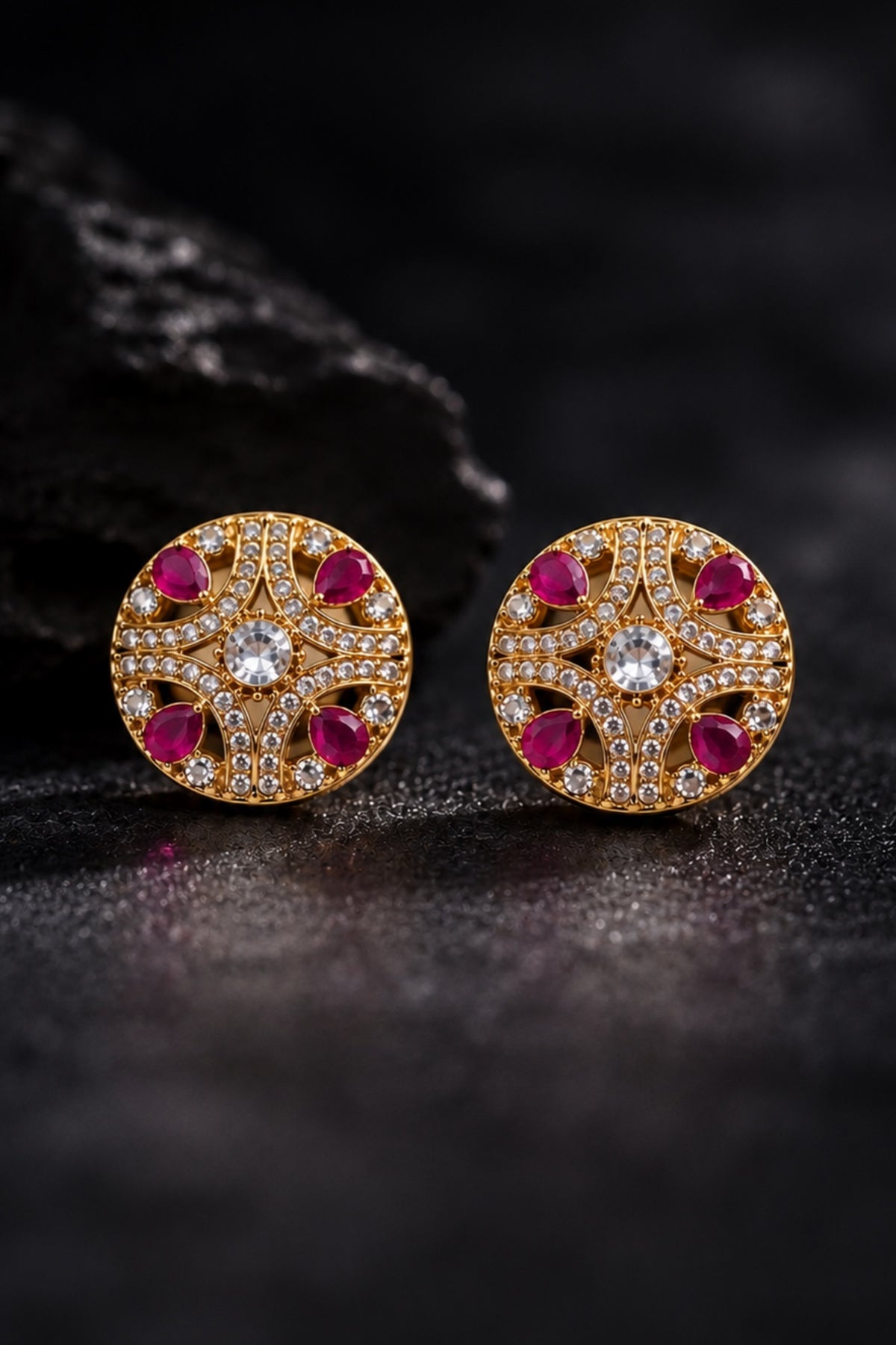 Pathway AD studs with ruby red stones