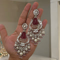 Hasita polki chandelier earrings