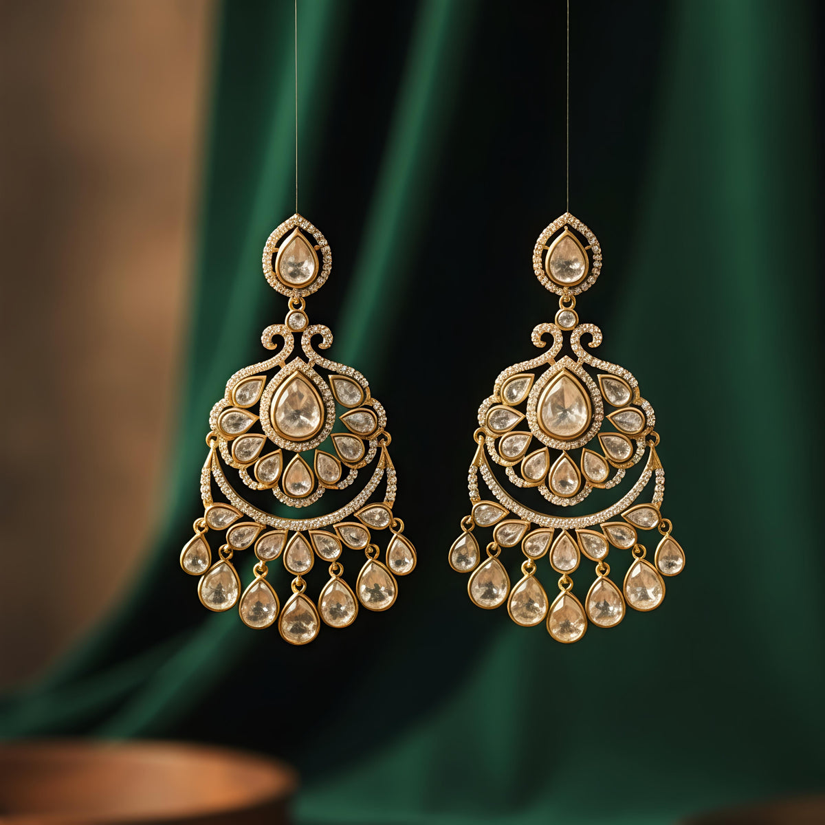 Amaira moissanite polki chaandbali