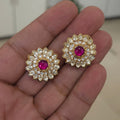 Sana moissanite polki floral studs