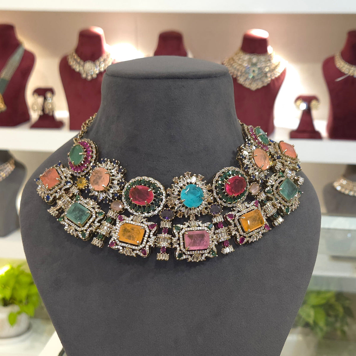 Zohra designer AD necklace set