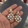 Anvi white moissanite polki studs